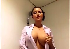 humungous tits Thai girl shower in personal apartment